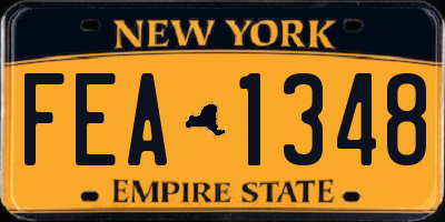 NY license plate FEA1348