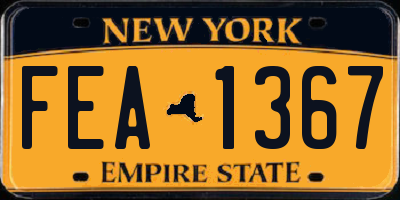 NY license plate FEA1367