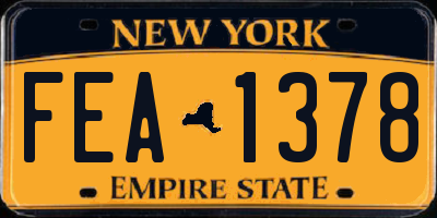 NY license plate FEA1378