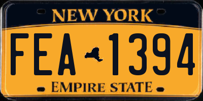 NY license plate FEA1394