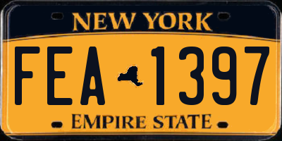 NY license plate FEA1397