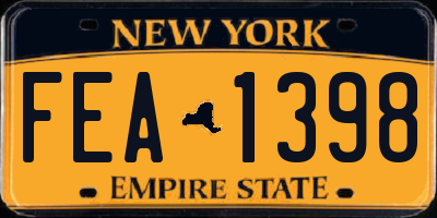 NY license plate FEA1398