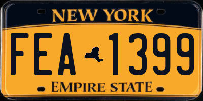 NY license plate FEA1399