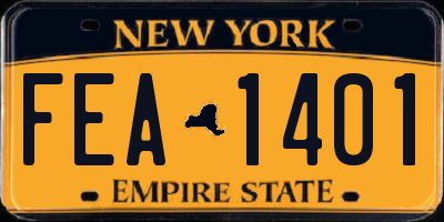 NY license plate FEA1401