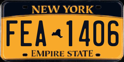 NY license plate FEA1406