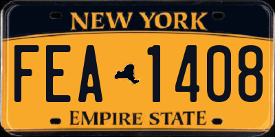 NY license plate FEA1408