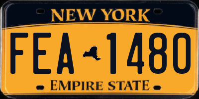 NY license plate FEA1480
