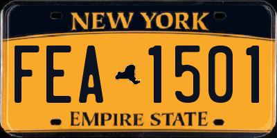 NY license plate FEA1501