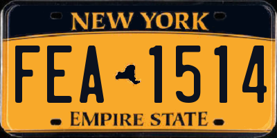 NY license plate FEA1514