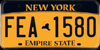 NY license plate FEA1580