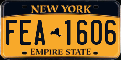 NY license plate FEA1606