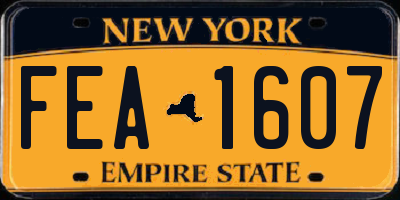 NY license plate FEA1607