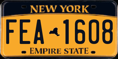 NY license plate FEA1608