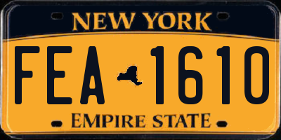NY license plate FEA1610