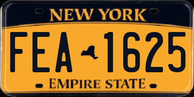 NY license plate FEA1625