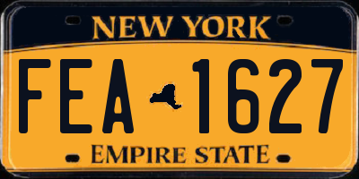 NY license plate FEA1627
