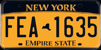 NY license plate FEA1635