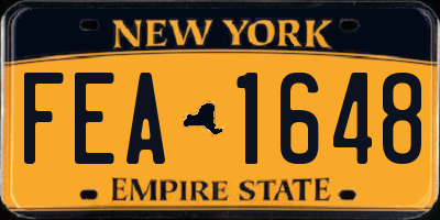 NY license plate FEA1648