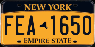 NY license plate FEA1650