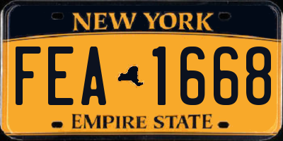 NY license plate FEA1668