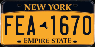 NY license plate FEA1670
