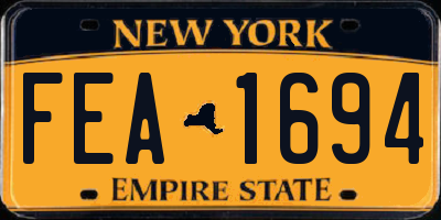 NY license plate FEA1694