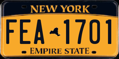 NY license plate FEA1701
