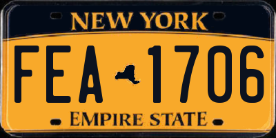 NY license plate FEA1706