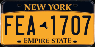 NY license plate FEA1707