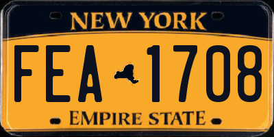 NY license plate FEA1708