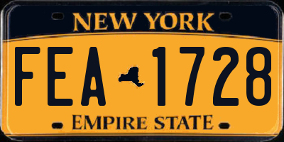 NY license plate FEA1728
