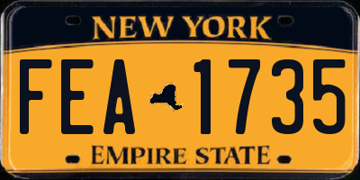 NY license plate FEA1735