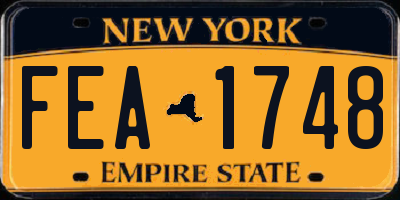 NY license plate FEA1748