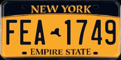 NY license plate FEA1749