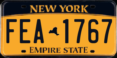 NY license plate FEA1767
