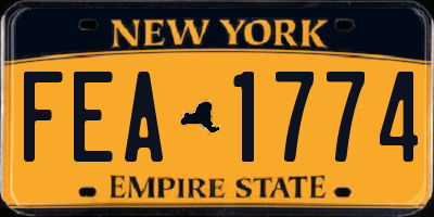 NY license plate FEA1774