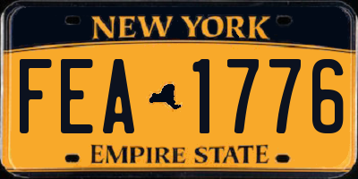 NY license plate FEA1776