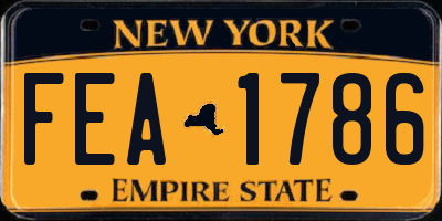 NY license plate FEA1786