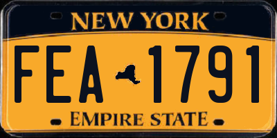 NY license plate FEA1791