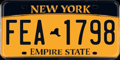 NY license plate FEA1798