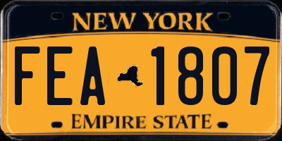 NY license plate FEA1807