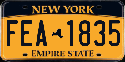 NY license plate FEA1835