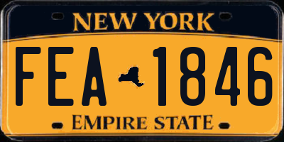 NY license plate FEA1846