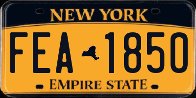 NY license plate FEA1850