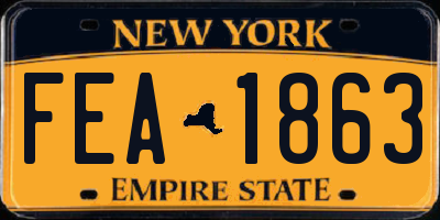 NY license plate FEA1863