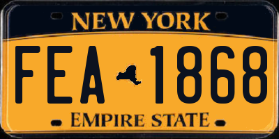 NY license plate FEA1868