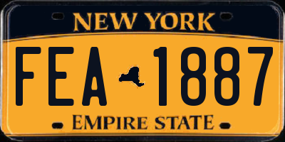 NY license plate FEA1887