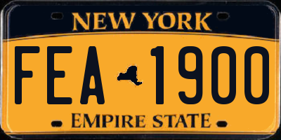 NY license plate FEA1900