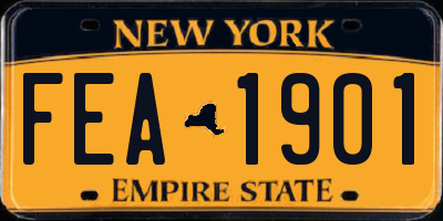NY license plate FEA1901