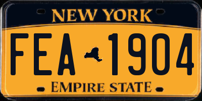 NY license plate FEA1904